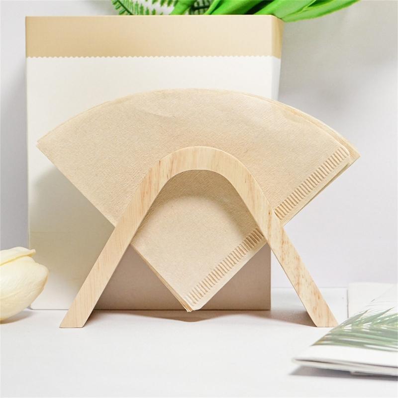 Coffee Paper Stand Coffee Filter Holder Storage Rack Securely Stores 80 Coffee Papers Coffee Accessories Wood Texture