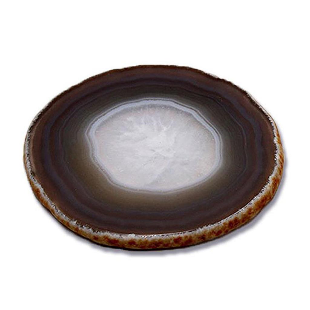 Drink Coaster Agate Round Heat Proof Stone Coaster for Kitchen Dining Table Drinkware