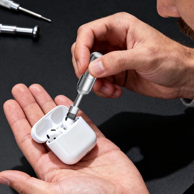 Phone SIM Card Ejector Needle, 2-in-1 Keychain with Charging Port Cleaning Brush for Electronics Travel