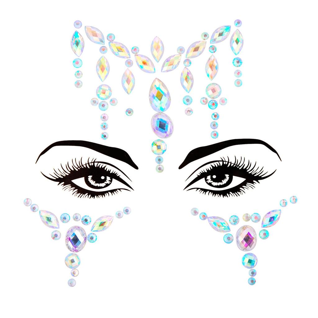 Crystal Tattoo Sticker Glitter Eyeliner Eyebrow Makeup Face Eyes Diamond Temporary Tattoo Rock Rhinestone 3D Eyeliner Stickers