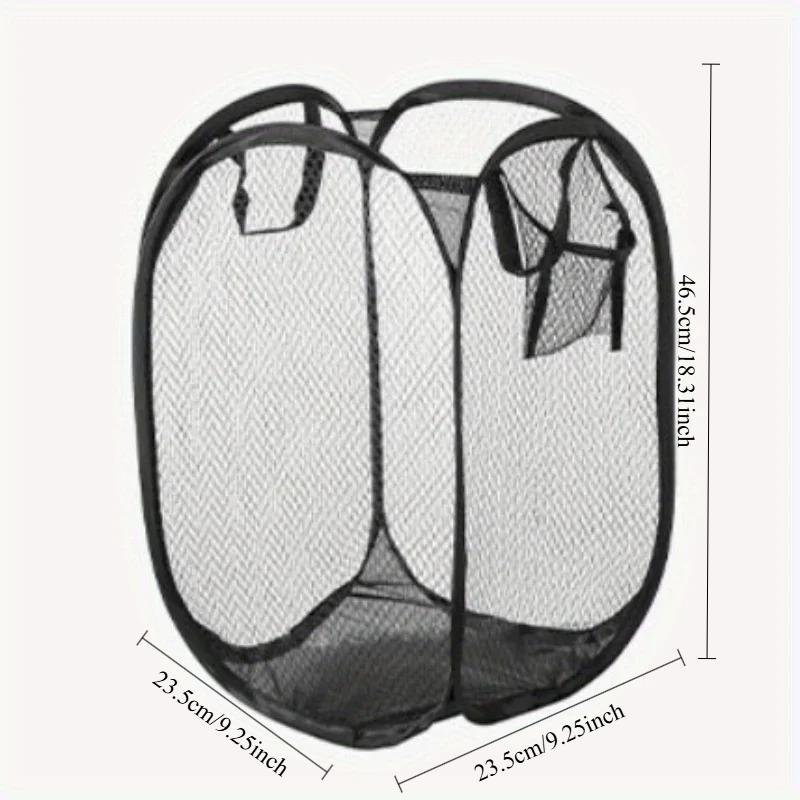 Foldable Laundry Basket Large Capacity Dirty Clothes Hamper Mesh Washing Bin Portable Clothes Storage Organizer Bedroom Bathroom