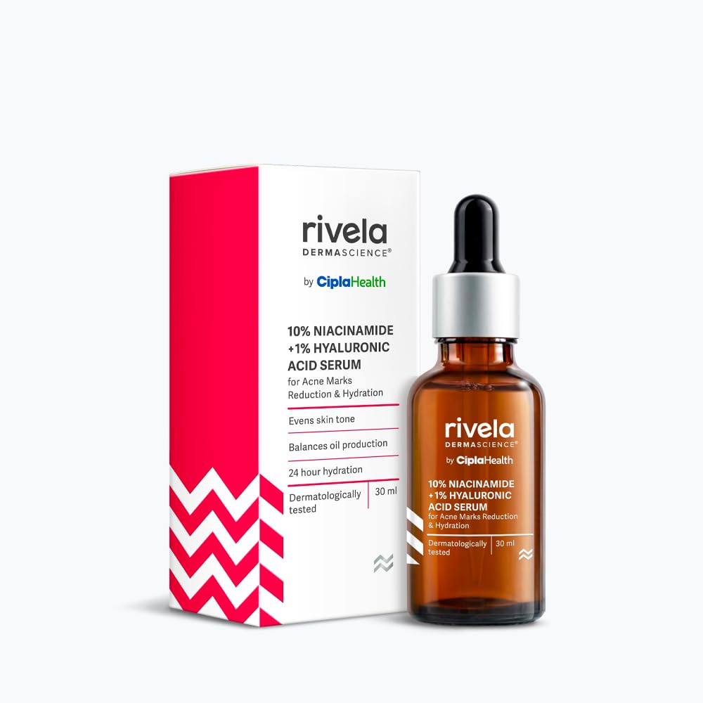 

Cipla Rivela Dermascience Сыворотка для лица с ниацинамидом 30 мл для следов от акне, контроля жирности, увлажнения и ровного тона кожи