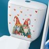 Cartoon Christmas Dwarfs Love Toilet with Bathroom Bathroom Home Decoration Stickers