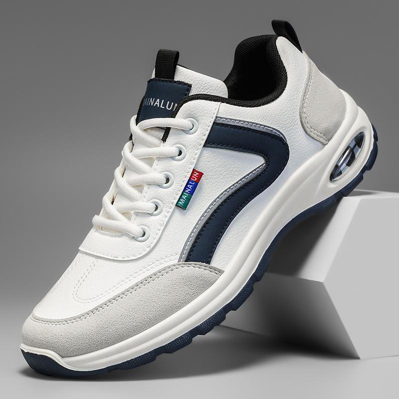 

Fashion Men s Casual Sneakers 2025 Autumn Fashion Outdoor Running Shoes Comfortable Platform Non Slip Casual Shoes PU Leather Sneakers 39 бежевый