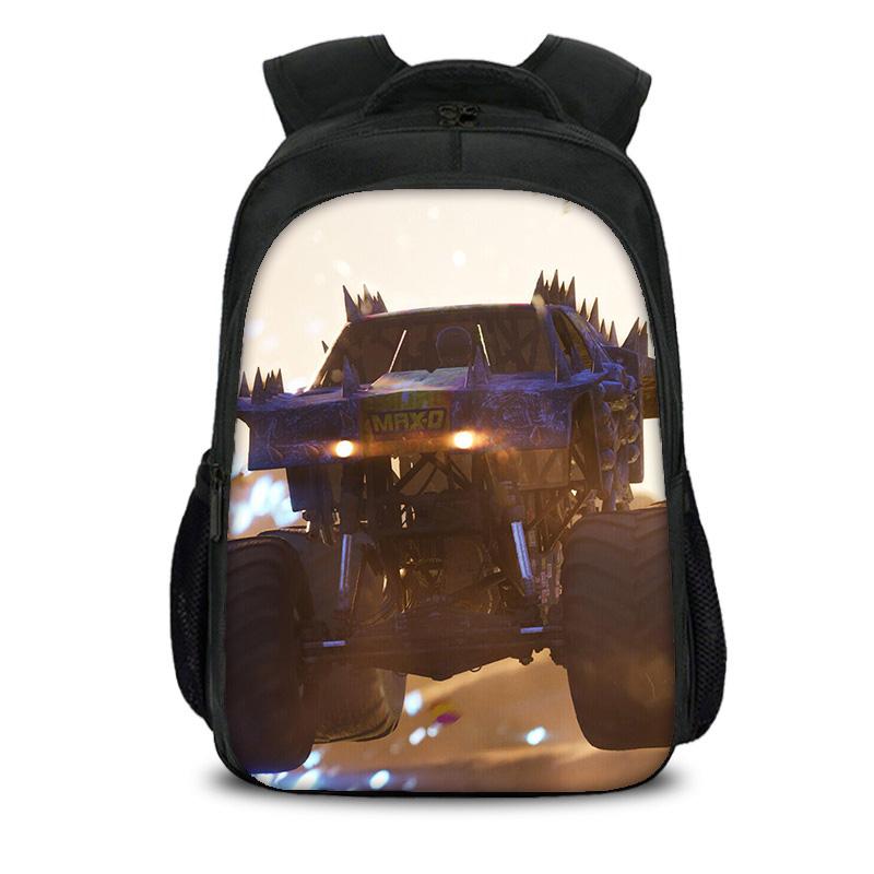 Monster Jam double-layer backpack cartoon print new trend student school best campus companion birthday gift