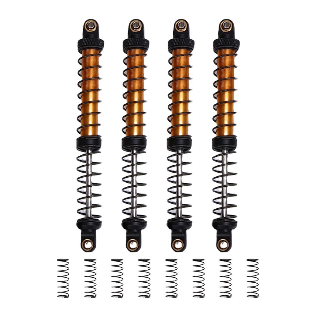 4Pcs 1/10 Model Car Dual Spring Shock Damper Alloy 1/10 RC Dampers with 8 Spare Springs 120mm