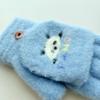 7-12 year old children's gloves 25 winter warm and cold proof men and women velvet flip half finger knitted baby cute cartoon