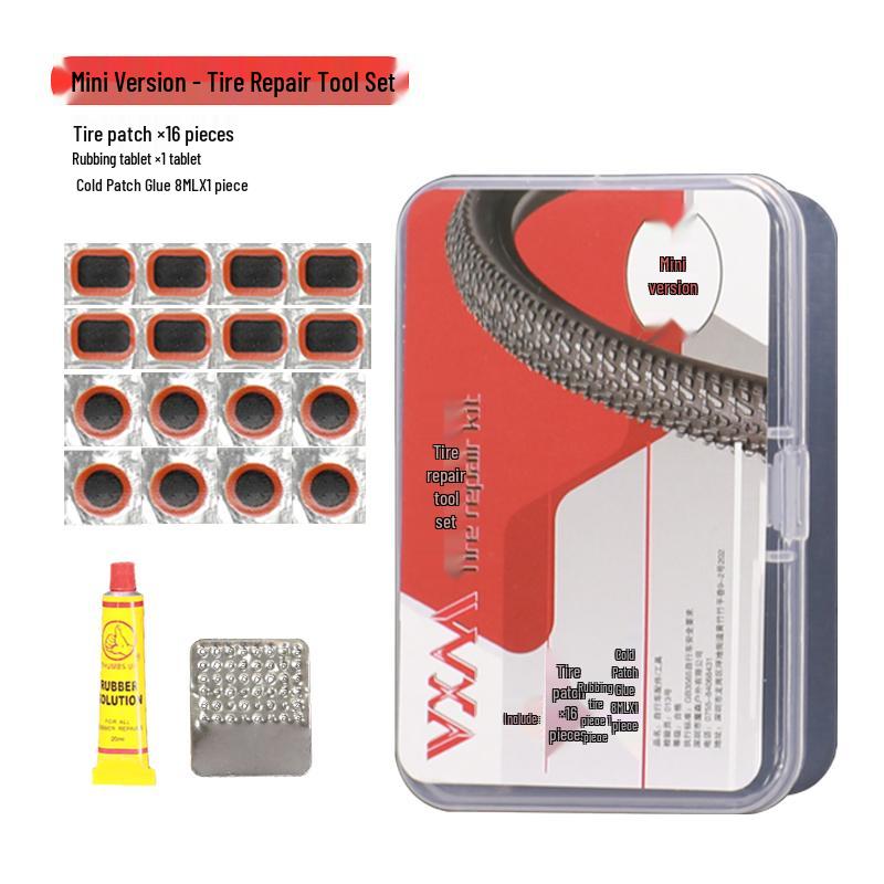 Mountain & Road Bike Glue-Free Tire Repair Set with Patch & Lever Tools