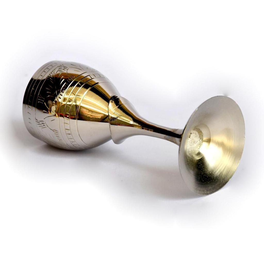 ESPLANADE Brass Engraved Wine Glass, Metal Goblet, Champagne Flutes, Royal Medieval Chalice Vintage Coupe,