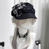 Punk Berets Metal Chain Unisex Headwear Accessory for Women Men Cabbie Hat for Halloween Cosplay Party Outfit