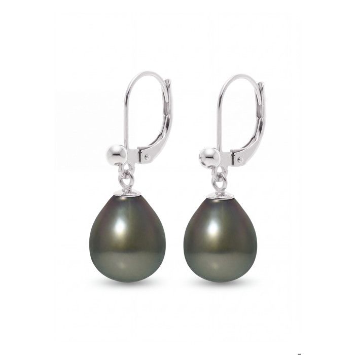 Earrings - Pearls & Colors - Genuine Tahitian Pearls 8-9 Mm - Solid Silver - Woman - Stud Earrings