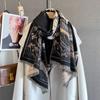 Autumn Imitation Cashmere Lotus Wave Printing Scarf To Keep Warm and Keep Out the Cold Scarf Femininity Outer Decorative Shawl