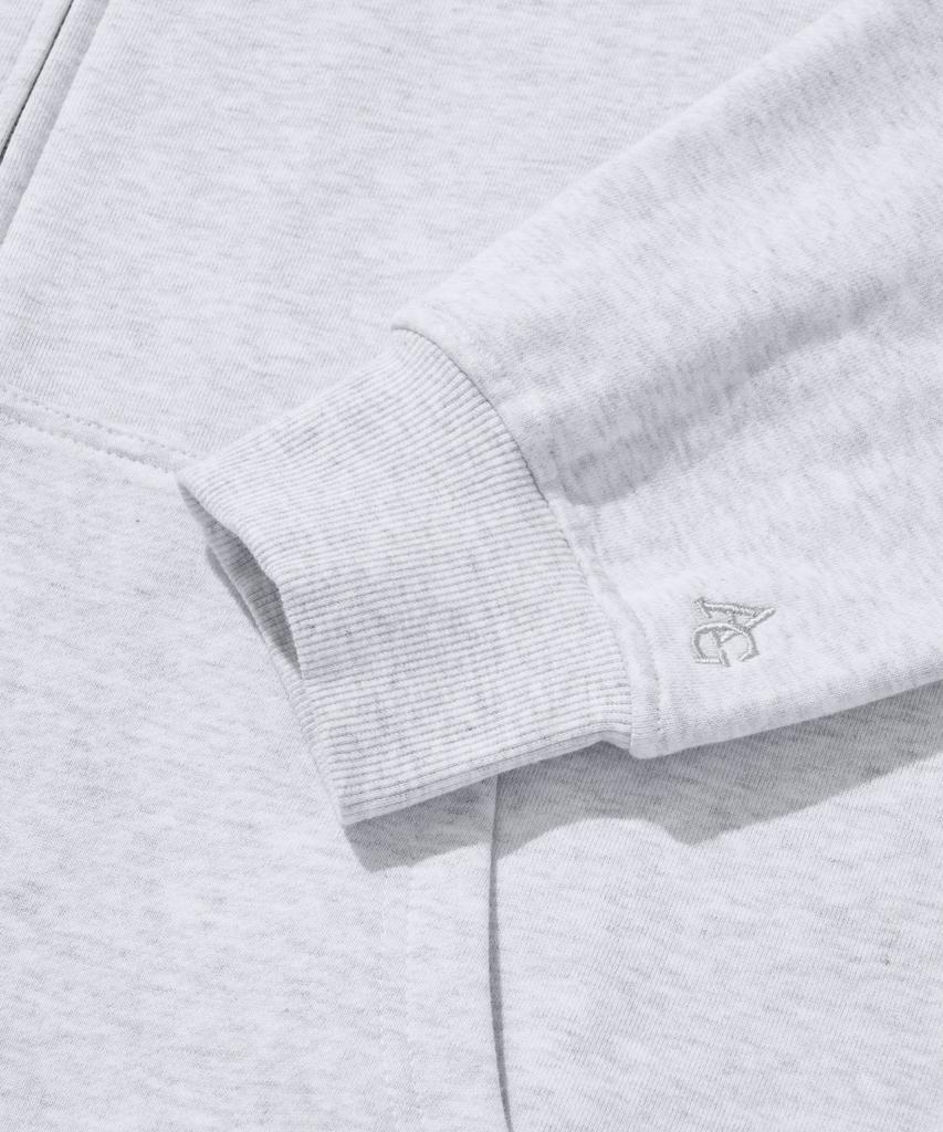 Agod 2_Way Sweat Hooded Zip-Up [White Melange]