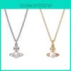 Elegant And Timeless Women's Saturn Pearl Necklace With Chain Classic Design