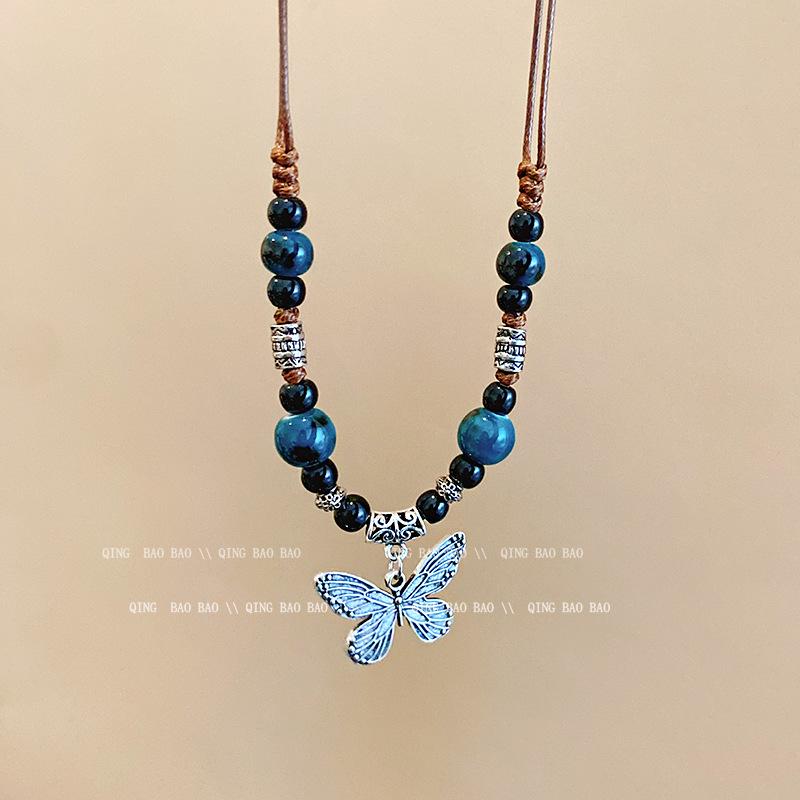 Zen Retro Chinesische Keramik Halskette - Handgewebtes Nischendesign für Frauen