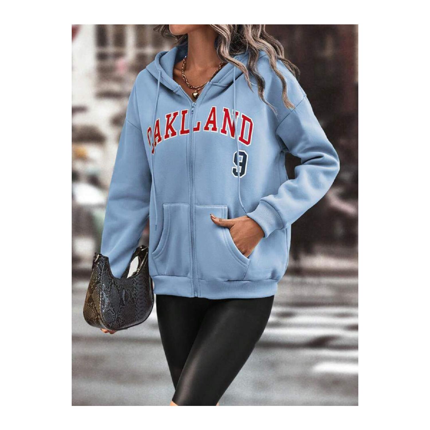 

Унисекс Oakland 9 кардиган оверсайз с капюшоном и молнией с принтом