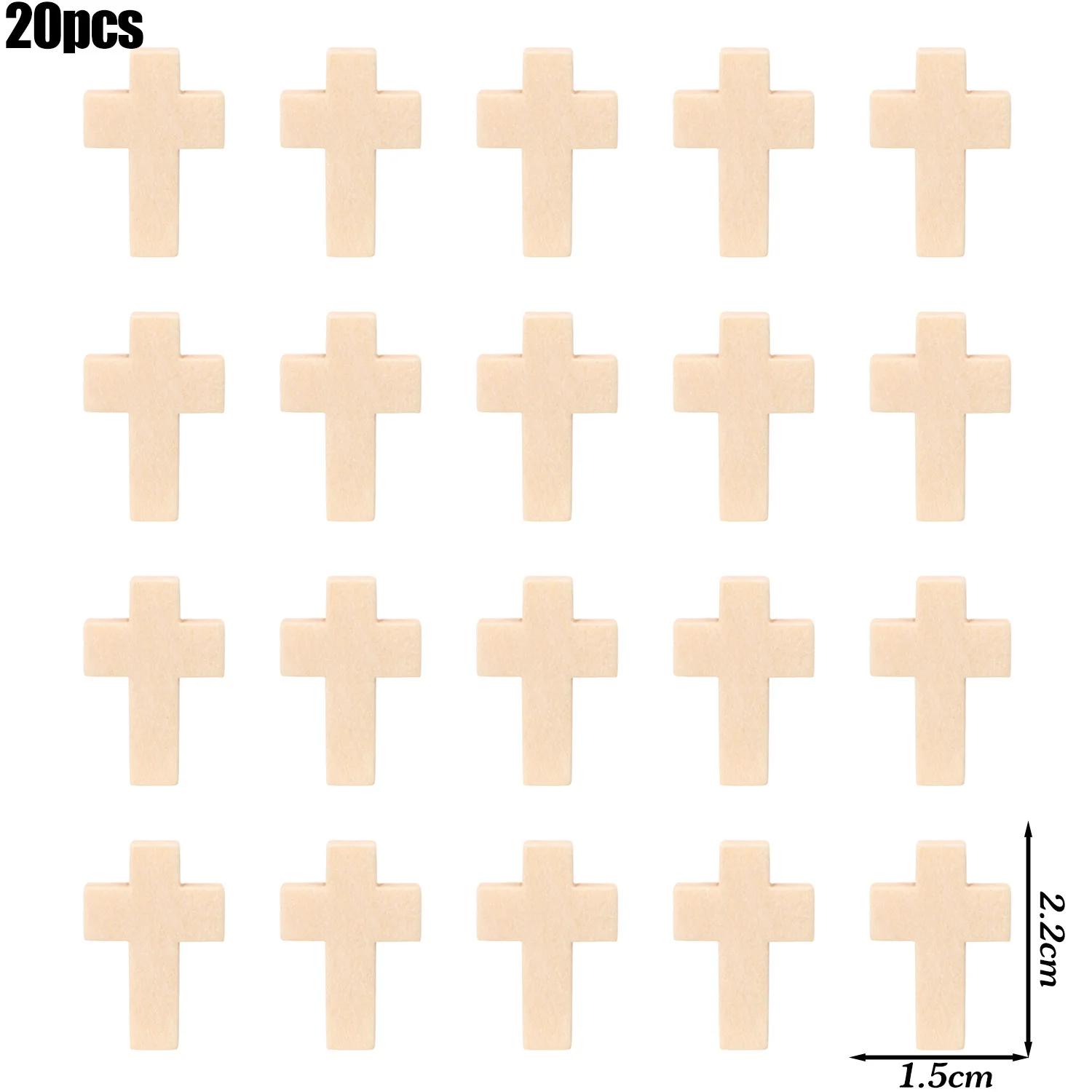 

20/80pcs New Wood Crosses Charms for DIY Jewelry Marking Finding Bracelet Necklace Small Cross Jewelry Pendants Components Gifts