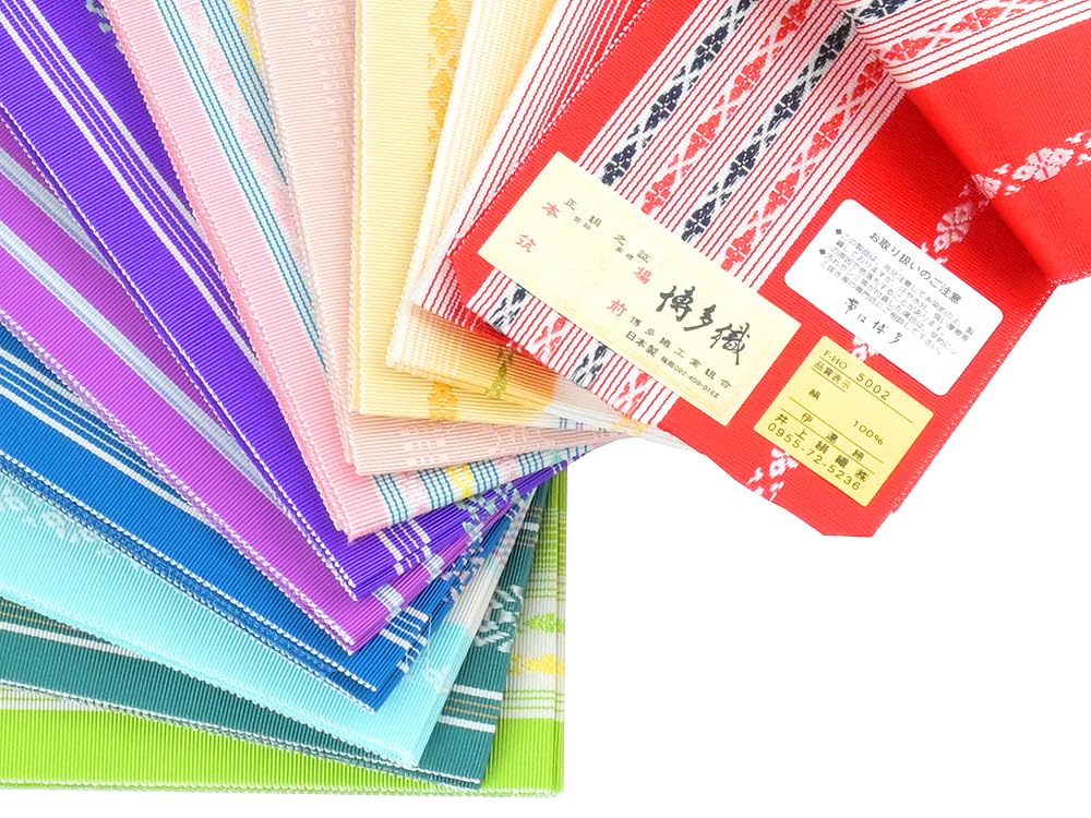 [SAKIKU-EN] Selectable Colors, Made In Japan, Authentic Chikuzen Hakata-ori Silk Date-jime (Kimono Sash), Registered Trademark, Pattern Assorted,