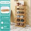 Folding Shoe Rack Multi-tier Shoe Rack for Entryway Balcony Potted Plant Shelves Simple Assembly Shoe Rack Make Of Bamboo