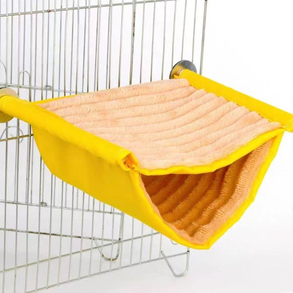 Fleece Bird Hanging Hammock Yellow Grey Hamster Hammock New Bird Cage Perch  Pet Habitat