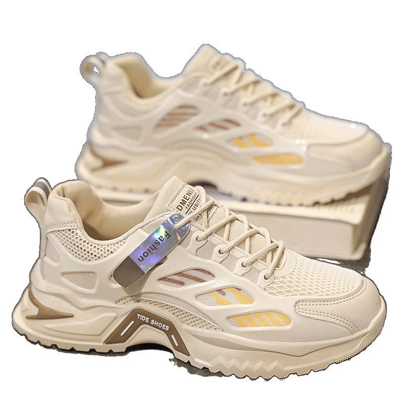 New summer breathable mesh heightened soft sole casual running sports dad trendy shoes