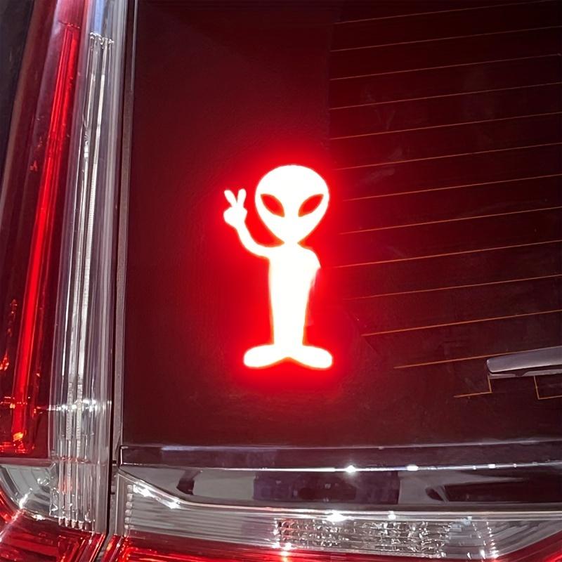 Highly Reflective Alien Peace Stickers Sci-fi Personalized Car Stickers Rear Window Stickers Random Stickers Scratch Stickers