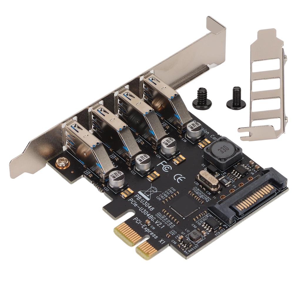 PCI E To USB 3.0 Expansion Card 5GB Transmission 4 Ports 15Pin Rear USB3.0 Expansion Card For