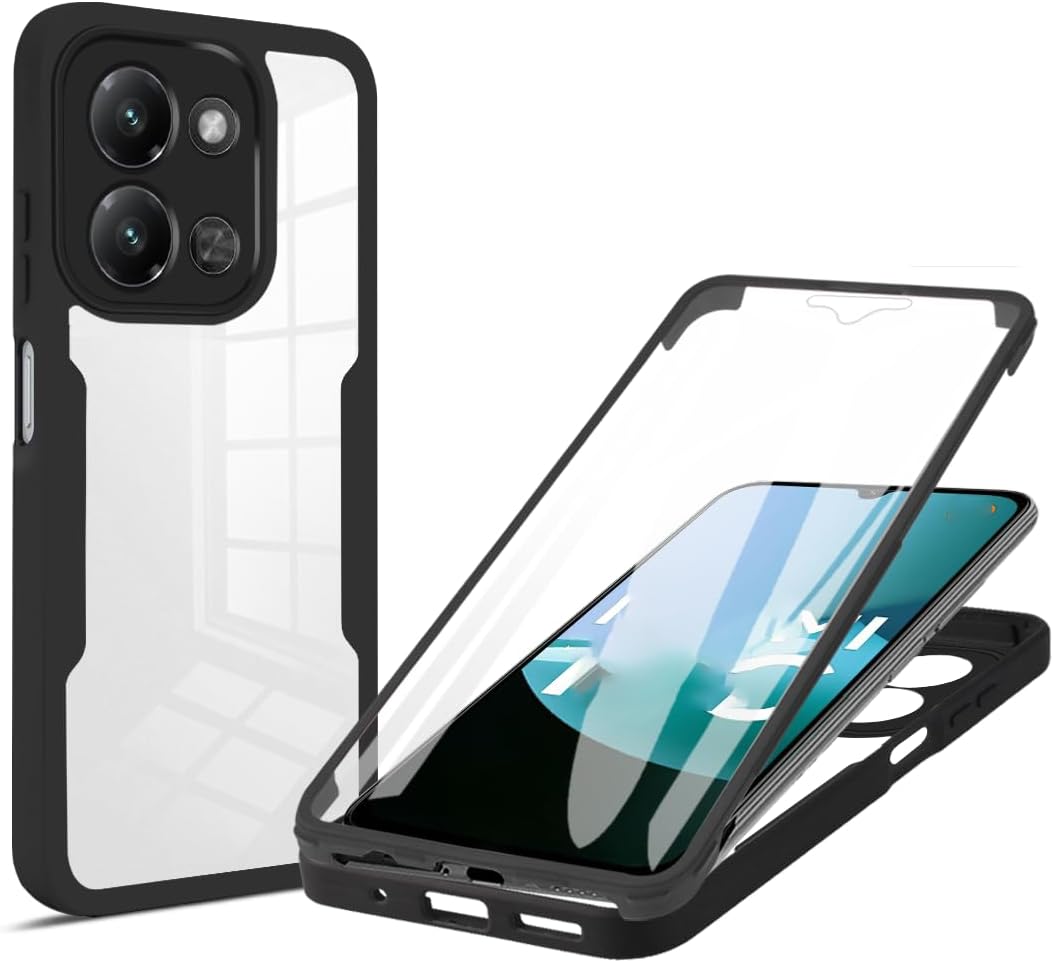 

360 Full Protection Shockproof Bumper Case for Honor X7D Cover Built-in Screen Protector for Honor X7D/400 Smart чёрный
