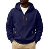 Men's Winter Color Hooded Zip-Up Sweatshirt with - Pockets for Daily Wear