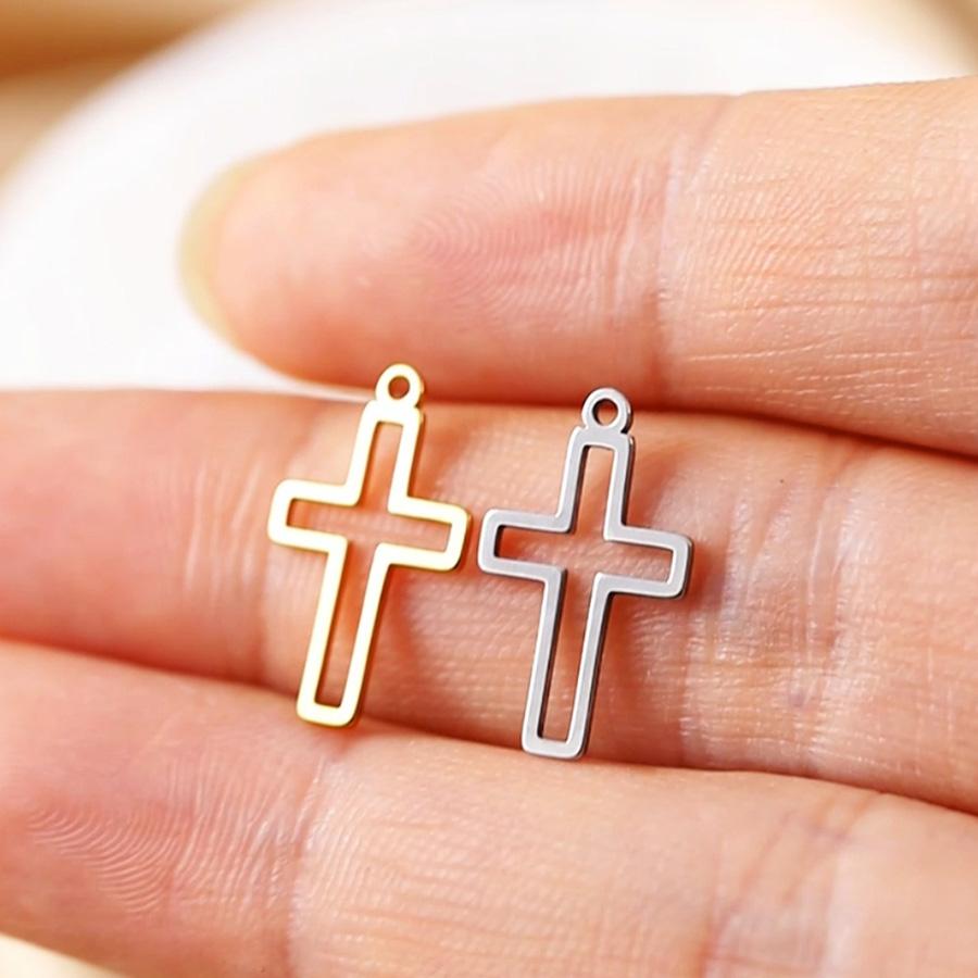 10pcs Stainless Steel Geometric Cross Frame Earrings Charms Connectors Necklaces Earrings Jewelry Making Supplies Bulk Wholesale