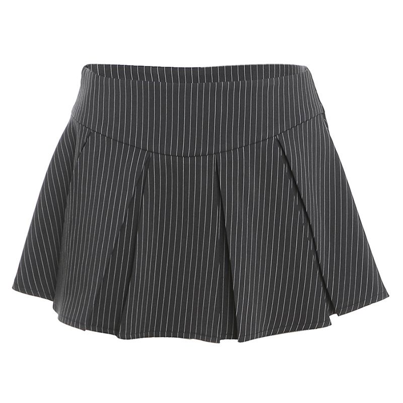 

Fashion Style Ins Fancy Pure Color Loose Slimming Long-Sleeved Shirt High Waist Pleated Skirt JK Uniform Suit Grey Skirt M