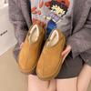 Mode Damen Einzelstiefel Winter Neu Dicke Sohle Mattiert und Fleece Dicke Schneestiefel Bequem Warm Abriebfest Baumwollstiefel