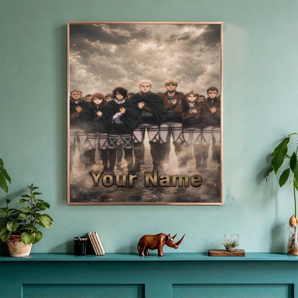 Attack Titan Customize Your Name Diamond Painting Round Diamond Diy Frameless Holiday Artwork Suitable For Home Office Wall Decoration
