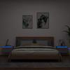 Exclusive House - Wall-mounted Bedside Tables with LED Lights 2 Pcs Sonoma Grey