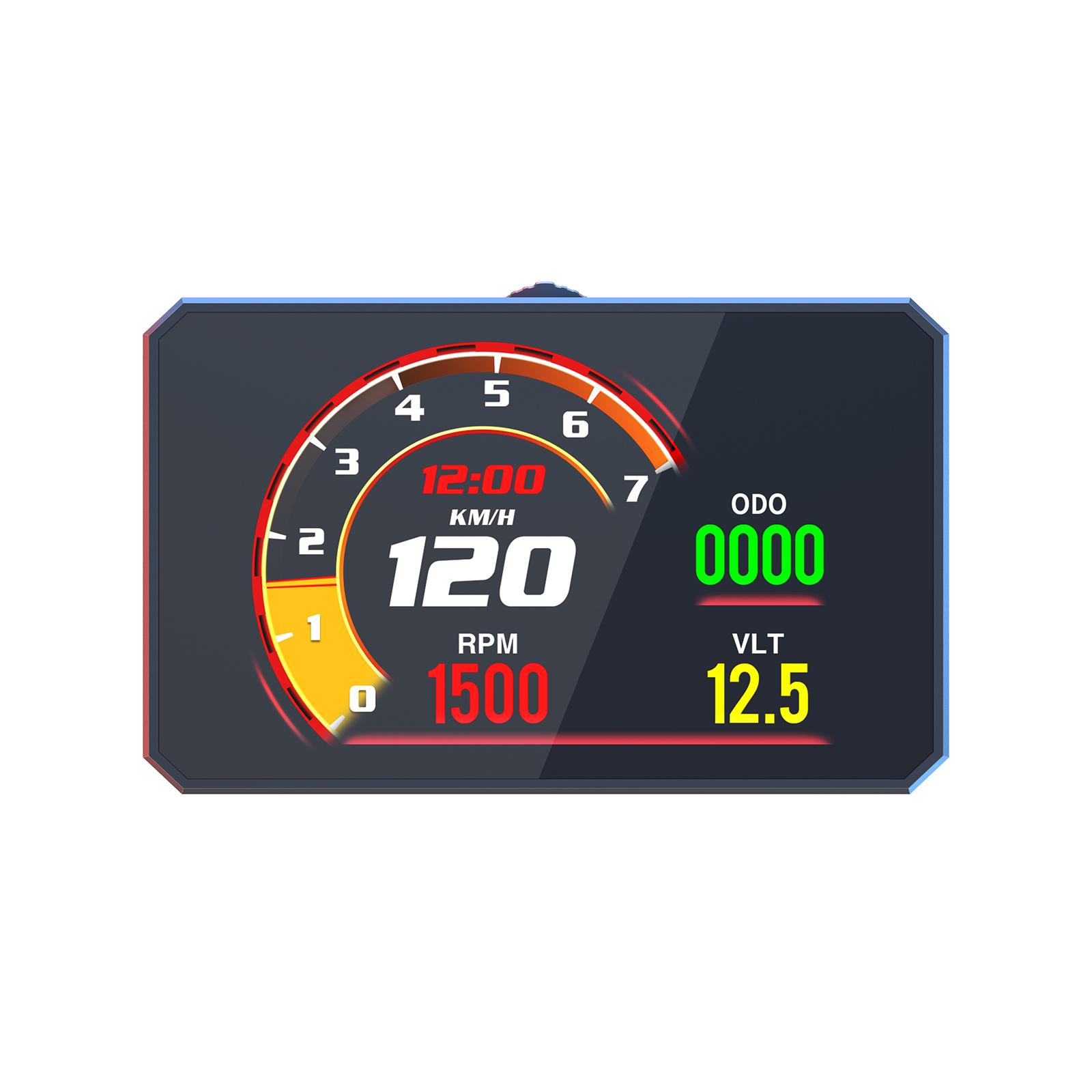 

P16 OBD2 HUD Head Up Display Car Speedometer RPM Water Temperature Voltage Fuel Consumption Turbo Pressure Security Alarm