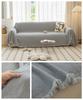 Sofa Towel Living Room Sofa Cover Solid Non Slip Washable Breathable Tassel Edge Cushion Home Decoration