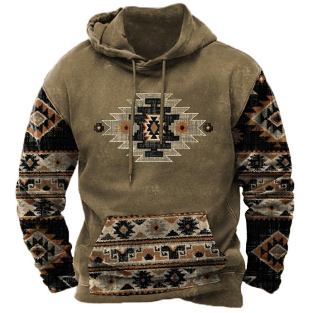 Cross border new casual trend hoodie hoodie retro 3D printed men's sportswear European and American streetwear