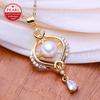 Natürliche Süßwasser Perle Schmuck Halsketten Für Frauen Elegante Gold Farbe Blume Anhänger Geburtstag Geschenk