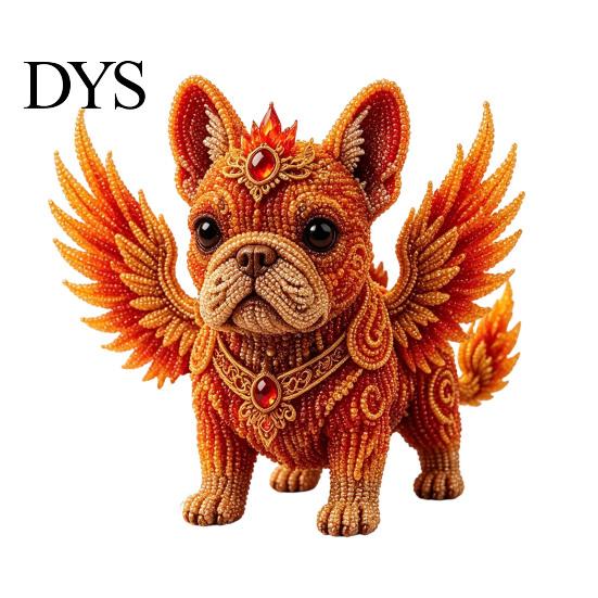 Decorative Beaded Animal Set Mythical French Bulldog DIY Bead Kit, 3D Art Crafts Handmade Beading Decoration, Gift for Craft Lovers Beginner Kit A