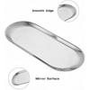 Oval Silver Tray Set, Elegant Silver Accent Decor for Vanity, Bathroom, and Kitchen, Stylish Stainless Steel Trays for Home Decor and Organization