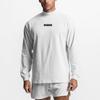 Mens Workout Oversized Breathable Fitness High-neck Long Sleeve Tshirt Sporting Fashion Clothing Bodybuilding Fashion T Shirt