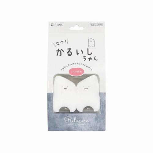Towa Sangyo Pumice Stone, Lilacare Pumice Stone Twins, 2 Pieces, White, Approx. 6 X 4 X 1.9 Cm
