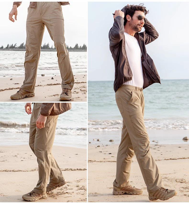 Free Soldier Men's Quick-Dry Hiking Pants - Spring/Summer, Waterproof, Elastic, Sun Protection