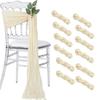 16Pcs Sage Green Wedding Chair Sashes  Chair Bow Designed Decorative Chair Sashes for Wedding Reception Party Hotel Decoration