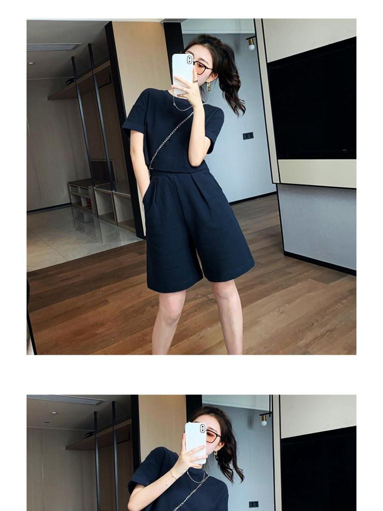 2026 Women's Summer Korean Style Casual Wide-Leg Shorts Two-Piece Set - Fashionable Street Style Slimming Outfit