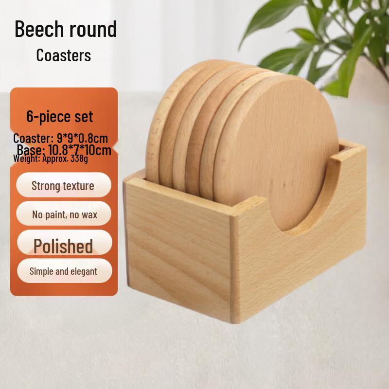 Beechwood Round Coaster Set