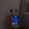 Vidaxl Ścienna Szafka Tv Z Led, Stare Drewno, 30X28,5X30 Cm