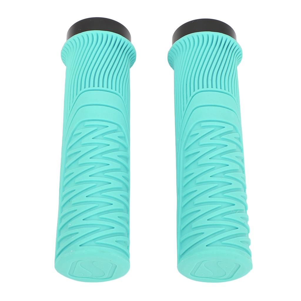 Bike Handlebar Grips Hard Wearing Single Lock On Antislip Increase Riding Safety Soft Resin for Various Bikes Blue