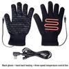 USB Rechargeable Non-slip Heated Gloves with Adjustable Temperature and Thickened Five-finger Design for Warmth
