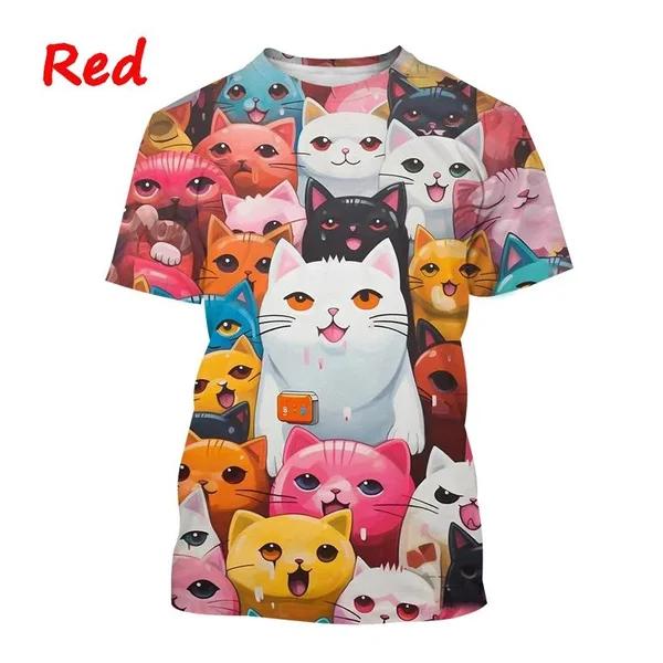 Funny Cute Cat 3D Printing T-shirt Arrivals Personality Fashion Cool Harajuku Style Street Men's and Women's Unisex T-shirts